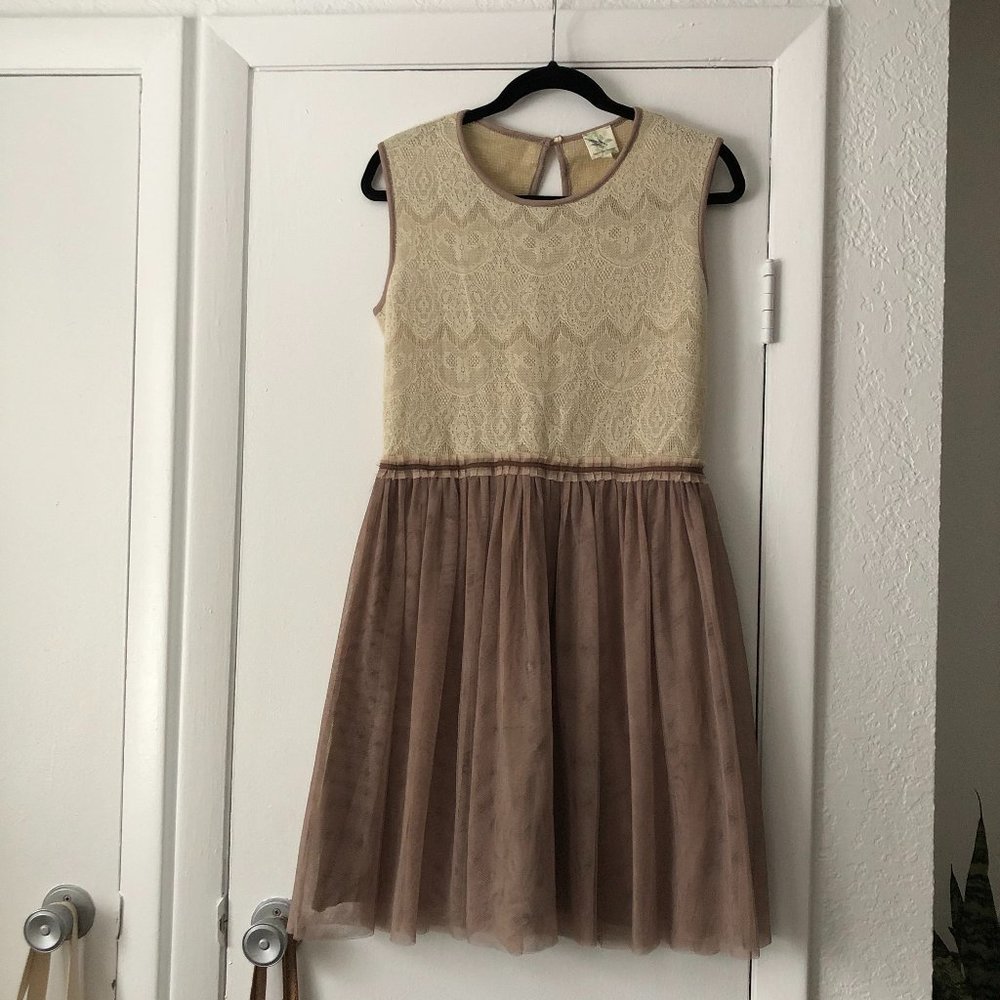 anthropologie tulle & lace dress